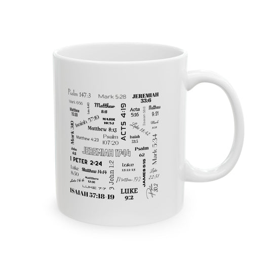 Healing Bible Verses Coffee Mug (White), 11 oz