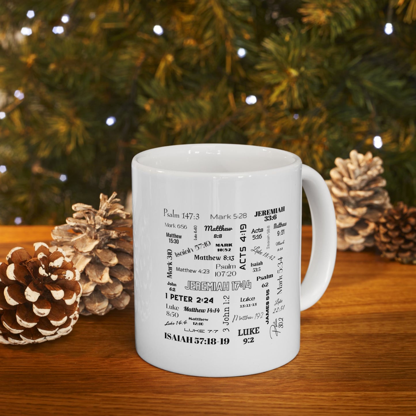 Healing Bible Verses Coffee Mug (White), 11 oz