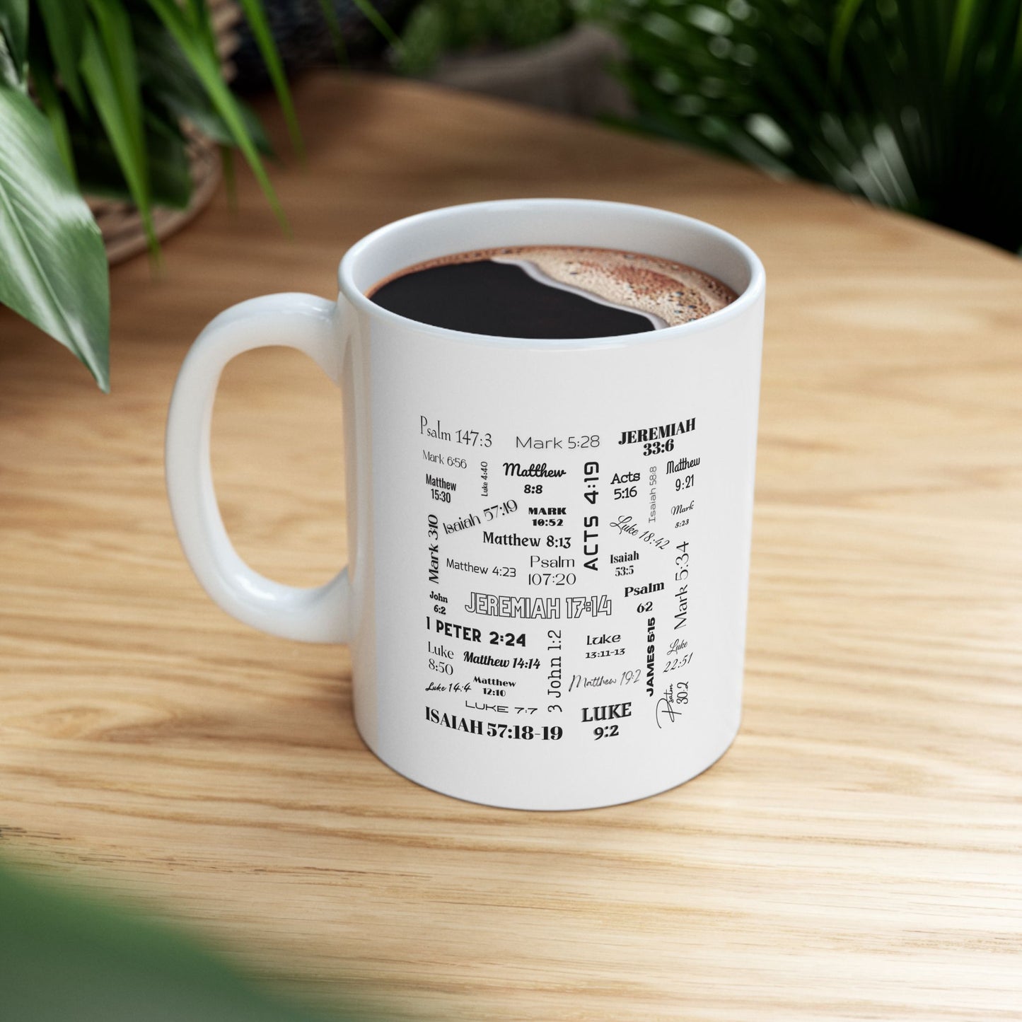 Healing Bible Verses Coffee Mug (White), 11 oz